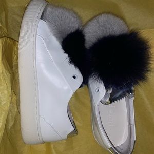Here/Now Fox Fur Pompoms Sneaker